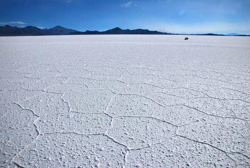 Outdoor Xpeditions-Hexagonal pattern of Uyuni Salt Flat